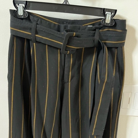 Vince High Waisted Striped Wide Leg Trouser Pants 0 - Picture 4 of 14